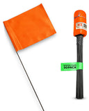 Fluorescent Orange Marking Flags For Lawn 4x5Inch Flag 15Inch Wire 50 Pack Perfect For Lawn Flags, Landscape Flags, Ma