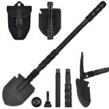 Yeacool Camping Shovel, (24.21'') Survival Off Road E Tool Folding Shovel with Pickaxe, Portable Bag, High Carbon Steel, for Dig