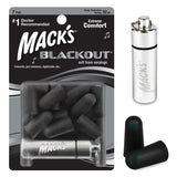 Macks Blackout Soft Foam Earplugs, 7 Pair with Travel Case 32 dB Highest NRR, Comfortable Ear Plugs for Concerts, Jam Session