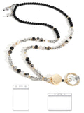 BettDecor Lanyards for ID Badges and Keys,Natural Stone Beaded Teacher Lanyard for Women,Retractable Lanyard with ID Holder Cute