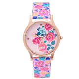 Teal By Chumbak Round Dial Analog Watch For Women,Rose Garden Collection, Printed Vegan Leather Strap,Gifts For Women/Girls/Ladi