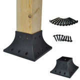 Myard PNP114040 4x4 Post Base Cover (Actual 3.5x3.5 Inches) Post Skirt Flange with Stainless Steel Screws, Post Bracket for Deck