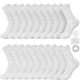 Silkfly White Cotton Socks for Tie Dye White Crew Ankle Socks Tie Dye kit Party Supplies(X-Large,10 Pairs)