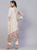 Gosriki Women'S Cotton Blend Straight Printed Kurta With Pant & Dupatta (Spring Green-Gs_S_Green_Small),Green,,B0C2PJFFCV