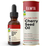 RAWYA Cherry Oil - Cold-Pressed - Vitamin E - Unrefined - Mild for All Skin and Hair Types - Non GMO, Vegan - Premium Cherry Ext
