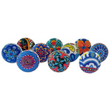 Royal Kraft Vintage Multi Blue Painted Ceramic Pull Knobs for Kitchen Cabinet, Door & Drawer, Wardrobe, Cupboard (Set of 10) Skn