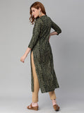 Gosriki Women'S Pure Cotton Rayon Bandhani Printed With Embroidered Straight Kurta (Rugari-Green-Jan42-Gs_L_Green_Large),Green,,B0BXLSN8B5