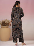 Gosriki Women'S Rayon Blend Straight Printed Kurta With Pant (Bolina Black-Nw-Gs_S_Black_Small),Black,,B0CXPKXSVM