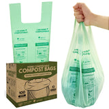 AIRNEX Compostable Kitchen Trash Bags 13 Gal - Cornstrarch Leakproof & Tear Resistant 100 Compost Bags - OK Compost Home & Seedl