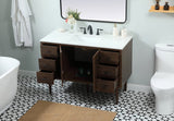 Elegant Decor Indoor Modern Under Sink Bathroom Fixtures Storage Organizer Cabinet 48 Inch Single Bathroom Vanity - Walnut