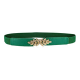 Redhorns Elastic Fabric Waist Belt For Women Dresses Leaf Design Stretchy Slim Ladies Belt For Saree Girls Jeans Free Size (Ld