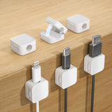 6 White Magnetic Cable Clips,Under Desk Cable Management,Cord Holder for Nightstand Home Office Car Phone Wall,2025 Adhesive Cor