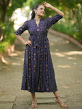 Libas Women'S Silk A-Line Midi Casual Dress (29173_Blue Blue S