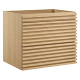Modway Render 24 WallMount Bathroom Vanity Cabinet in Oak Sink Basin Not Included