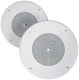 Rockville MC80 Pair Metal 8 70V/25V in-Ceiling Commercial PA Speakers, 20W RMS, Volume Control, Enhanced Bass, Wide Dispersion, 