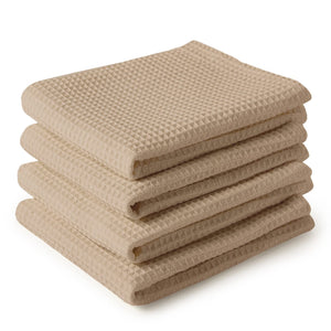 Encasa Homes Anti-Odour Waffle Kitchen Dish Towels, 18 x 28 inch (4 Pc Set) Highly Absorbent, Tea Towels for Cleaning & Quick Dr