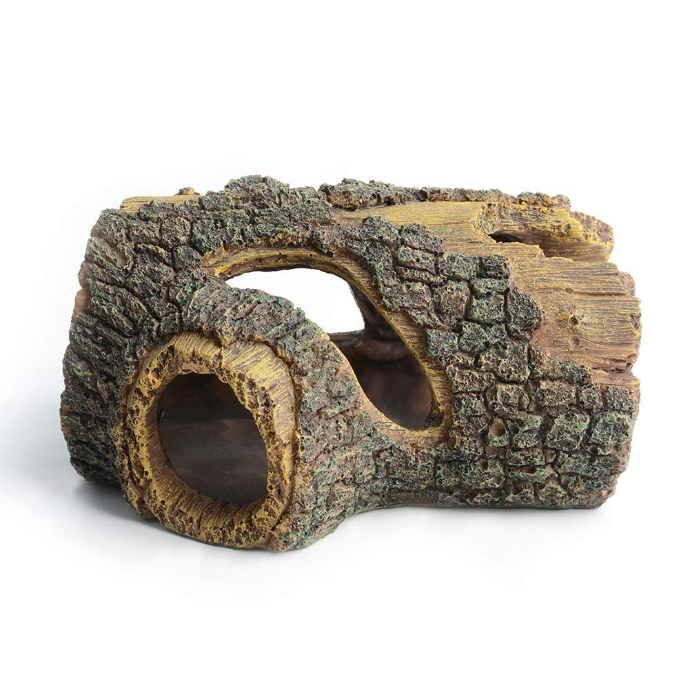 Hygger Betta Log Resin Hollow Tree Trunk Ornament, Betta Fish Accessories, Aquarium Decorations Wood House Small And Medium Fish