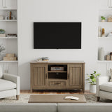 Simplihome Lev Solid Wood 53 Inch Wide Contemporary Tv Media Stand In Smoky Brown For Tvs Up To 60 Inches, For The Living Room A