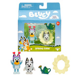 Bluey and Muffin 2-Pack Toy Figure Playset, Spring Time Toddler Figurine Toys Set with Dressup Accessories, Poseable Figurines f