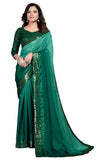 Pratham Blue Womens Silk Saree With Blouse Piece (AM-116_Dark Green)