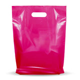 100 Pack 9 x 12 with 1.25 mil Thickness Pink Merchandise Plastic Glossy Retail Bags - Die Cut Handles - Ideal for Shopping, Part