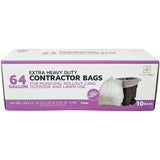 PlasticMill 64 Gallon Contractor Bags: Clear, 3 Mil, 50x60, 10 Bags.