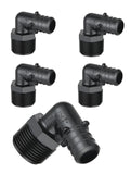 5-Pack EFIELD Poly PPSU Barb Crimp Pex 3/4X 3/4 Male NPT Elbow Adapter Fittings, ASTM F2159 (3/4x3/4)