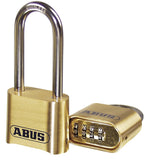 ABUS 180/50 Solid Brass Combination Padlock, Long Stainless Steel Shackle (21/2)