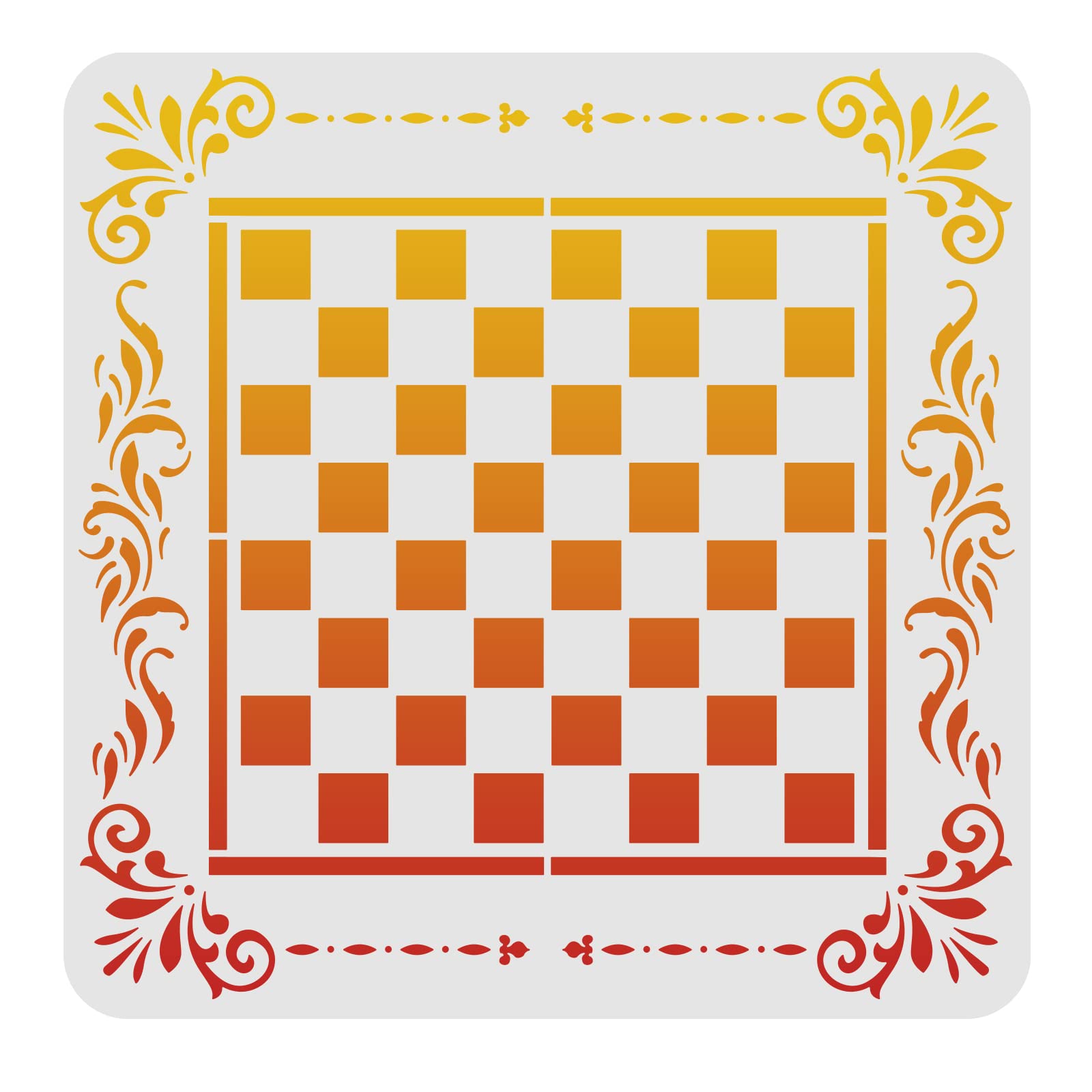 FINGERINSPIRE Modern Checkerboard Template 11.8x11.8inch Painting Chess Checkers Lined Gameboard Family Game Home Decor Gift Bes