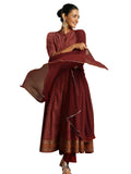 Libas Women'S Viscose Rayon Printed Kurta Set (49424, Maroon, Xs
