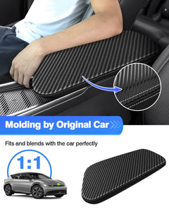 Autorder Center Console Cover for Kia Forte 2019-2024 Accessories Carbon Fiber Armrest Cover Anti-Scratch Middle Console Pad Lea
