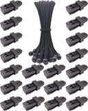BINCKIN Bungee Cord with Tarp Clip, 40 Pcs Heavy Duty Lock Grip Tent Clips, Awning Clamps for Canopy (Black)