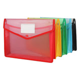 Eclet 1 Transparent A4 Size Document File | Storage Bag With Snap Button Set Of 1 | Plastic Bags | Documents File |(Any Random C