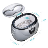 UKOKE 3800S Professional Ultrasonic Jewelry Cleaner Machine, 0.6L Portable Household Timer Device for Eyeglasses, Dentures, Watc