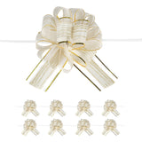 AKLVBL 10 PCS Large Pull Bow Gift Wrapping Bows, Pull Bow with Ribbon for Wedding Gift Baskets, Party Gift Wrap Bows, Presents D