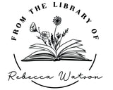 Pickled Stamps from The Library of | Ex Libris | Floral Book Stamp | Personalized Book Embosser | Custom Library Embosser | Self