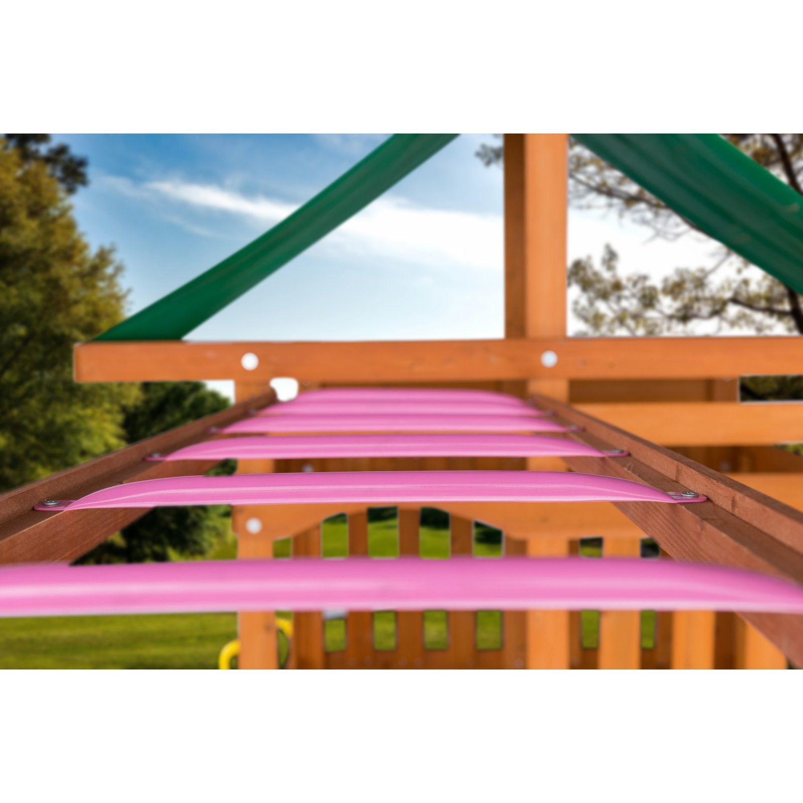 Playset Monkey Bars | Green | 6 Metal Monkey Bars, Hardware & Easy Installation Instructions Included | DIY Swingset Accessory |