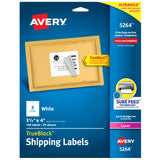 Avery Printable Shipping Labels with Sure Feed, 3-1/3 x 4, White, 150 Blank Mailing Labels (5264)
