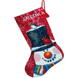 Dimensions Needlepoint Snowman and Friends Personalized Christmas Stocking Kit, Printed 12 Mesh Canvas, 16
