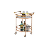 Benzara Serving Cart, One Size, Clear Glass & Copper