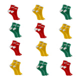 Xjarvis Moscow Ankle Socks For Men And Women Moisture-Wicking Ultimate Comfort Odor Free Breathable & Perfect For Gym Wear And Sports Wear Pack Of 12 Free Size (Red/Green/Yellow),Pack of 12,,B0DNB77KM8