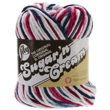 SugarN Cream Yarn OmbresRed, White & Blue