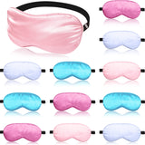 12 Pieces Silk Sleep Mask Pure Silk Sleep Eye Mask with Adjustable Strap Soft and Smooth Eye Cover for Sleeping Blocking out Lig