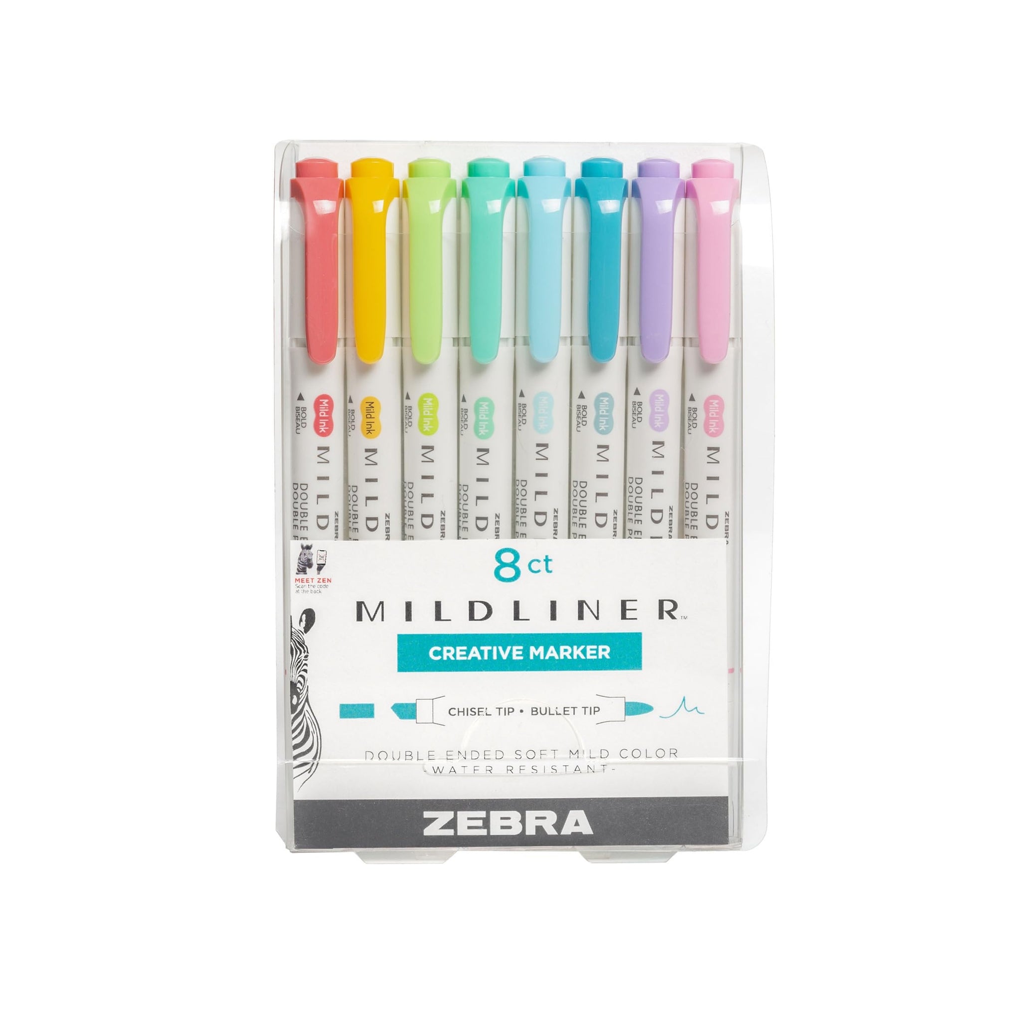 Zebra Pen Mildliner Double Ended Highlighter Set, Broad And Fine Point Tips, Assorted Ink Planner Colors, 8-Pack