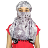 Switchon Rayon Mill Tie Dye Innovative Scarf For Female With Closer 4 Inch Hook And Loop Tape Size Adjustable (Gray)