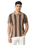 U.S. Polo Assn. Apparel Striped Regular Fit Polo Shirt, Beige, XL