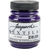 Jacquard Fabric Paint for Clothes - 2.25 Oz Textile Color Violet Leaves Fabric Soft - Permanent and Colorfast - Professional Qua