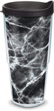 Tervis Black Marble Made in USA Double Walled Insulated Tumbler Travel Cup Keeps Drinks Cold & Hot, 24oz, Classic
