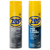 Zep Stainless Steel Cleaner Polish 14oz & Oven Grill Cleaner 19oz