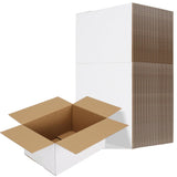 RLAVBL 10x7x5 Shipping Boxes Set of 30, White Corrugated Cardboard Box for Packing, Mailing, Business